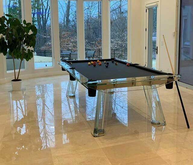 میز بیلیارد شیشه ای